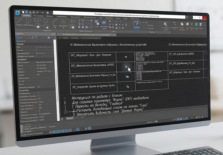 «Электрорешения» (бренд EKF) обновила динамические блоки EKF для AutoCAD и nanoCAD