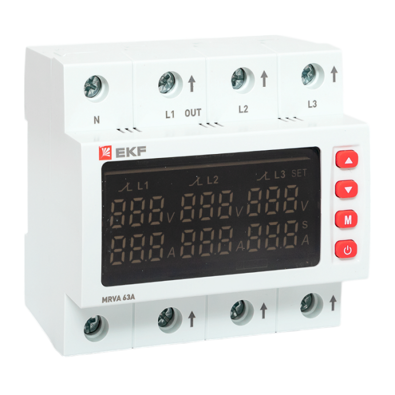 Новое трехфазное реле напряжения MRVA 63A от бренда EKF для защиты промышленного оборудования